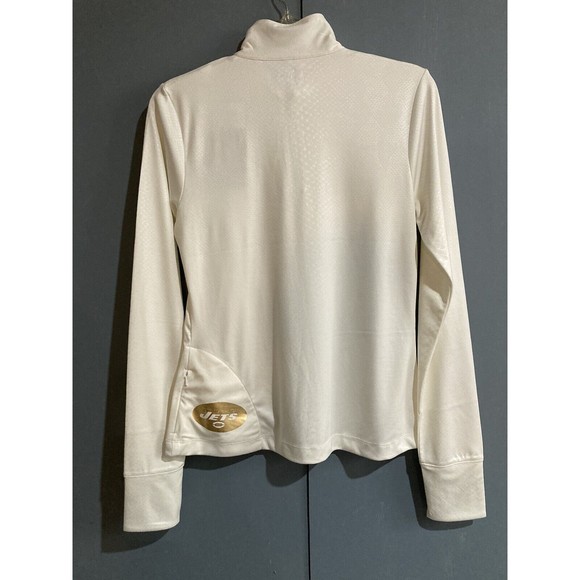 New Women's New York Jets Team Apparel Half-Zip‎ Pullover Ivory Sz L - Picture 5 of 12